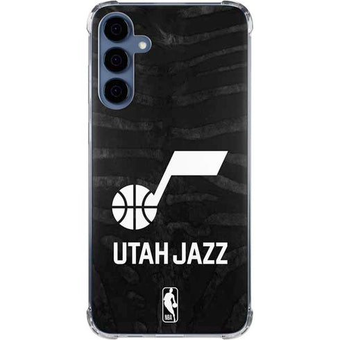 NBA Utah Jazz Black Animal Print Galaxy A35 5G Clear Case